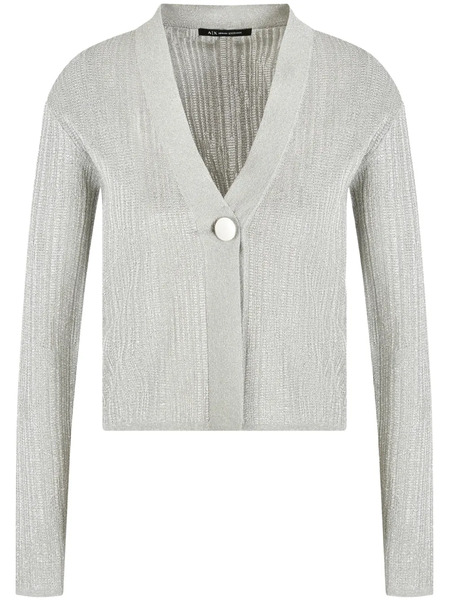  Armani Exchange Cropped V-neck Cardigan - Grey 