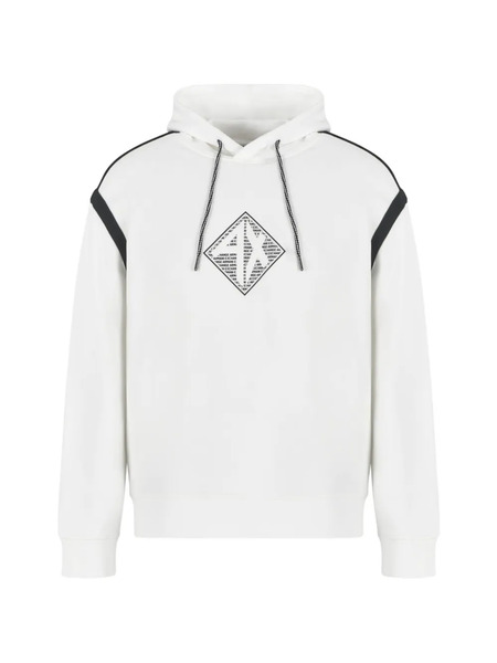  Armani Exchange Diamond-graphic Hoodie - White 