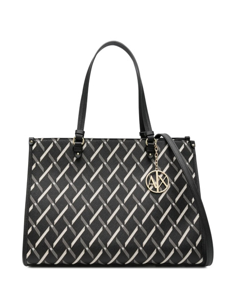  Armani Exchange Geometric-pattern Tote Bag - Black 