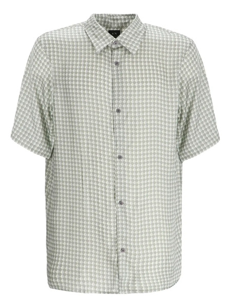 Armani Exchange Geometric-print Short-sleeved Shirt - Green 