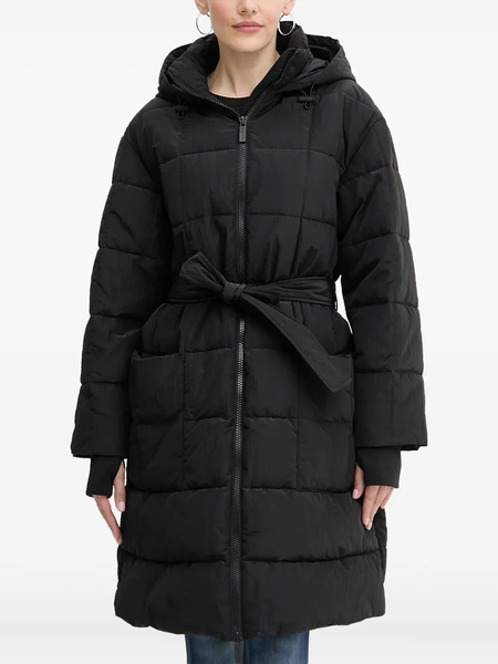  Armani Exchange Hooded Belted Coat - Black 