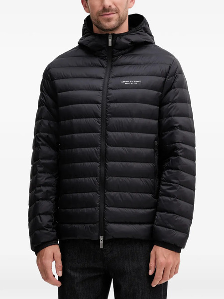  Armani Exchange Hooded Quilted Jacket - Black 