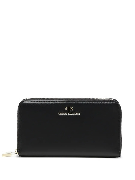  Armani Exchange Jane Logo Zip-around Wallet - Black 