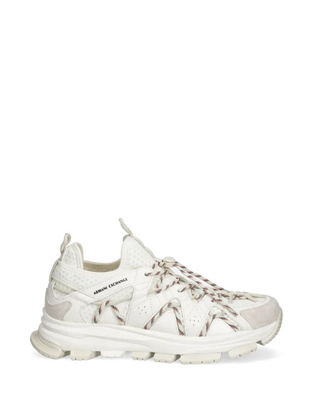  Armani Exchange Lace-up Panelled Sneakers - Neutrals 