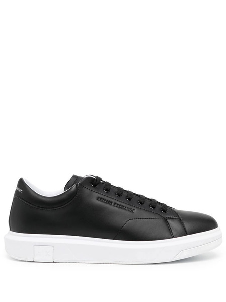 Armani Exchange Leather Low-top Sneakers - Black 