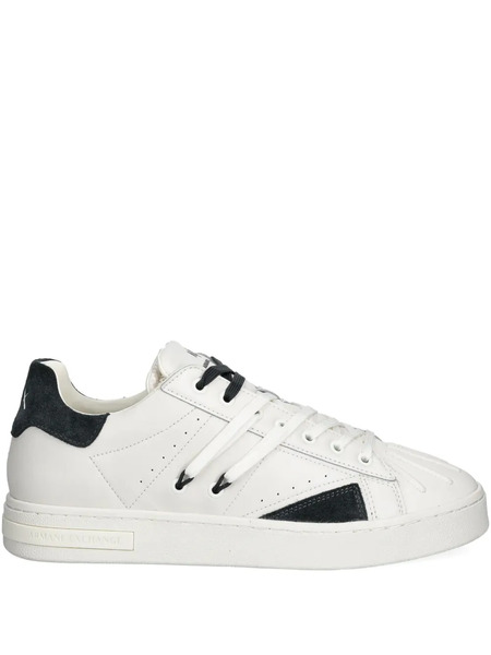  Armani Exchange Leather Panelled Trainers - White 