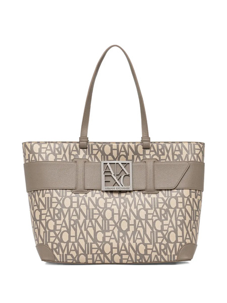  Armani Exchange Logo-appliqué Patterned Tote Bag - Neutrals 