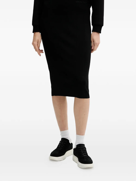  Armani Exchange Logo-detail Midi Skirt - Black 