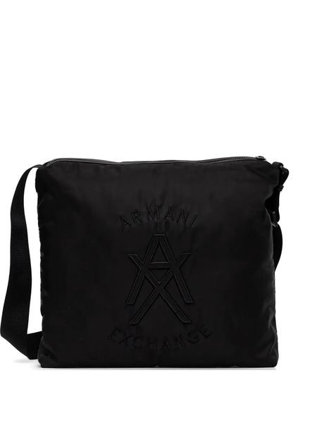  Armani Exchange Logo-embroidered Messenger Bag - Black 