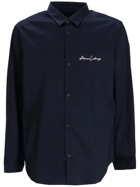  Armani Exchange Logo-embroidered Shirt - Blue 
