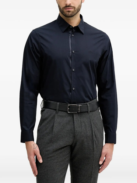  Armani Exchange Logo-embroidered Shirt - Blue 