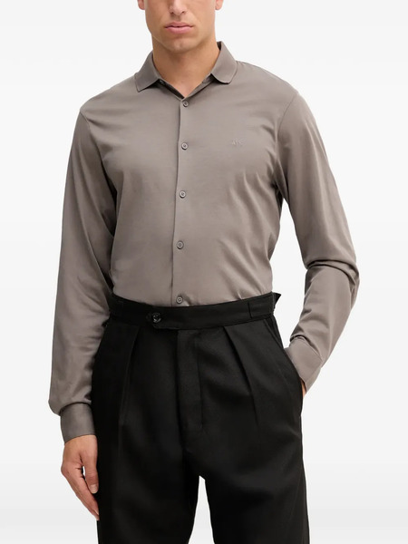  Armani Exchange Logo-embroidered Shirt - Grey 