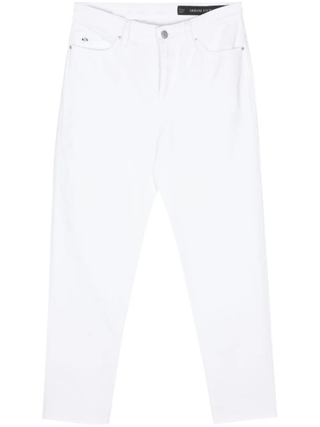  Armani Exchange Logo-embroidered Tapered Jeans - White 