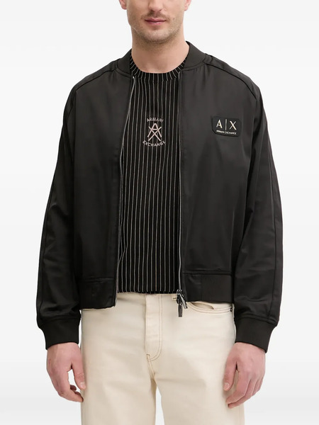  Armani Exchange Logo-patch Bomber Jacket - Black 