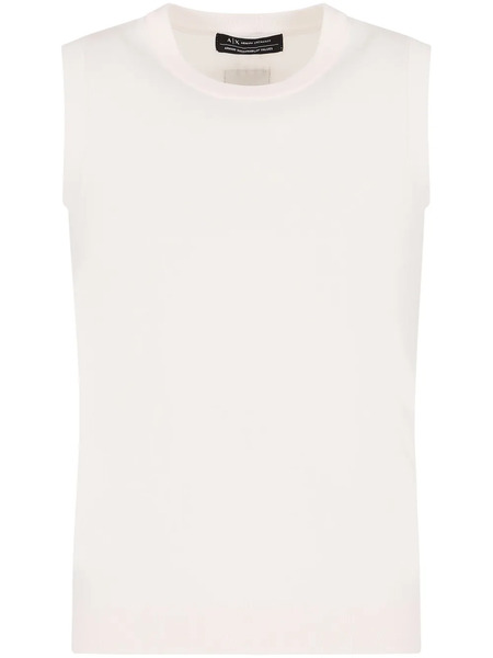  Armani Exchange Logo-patch Knit Tank Top - White 
