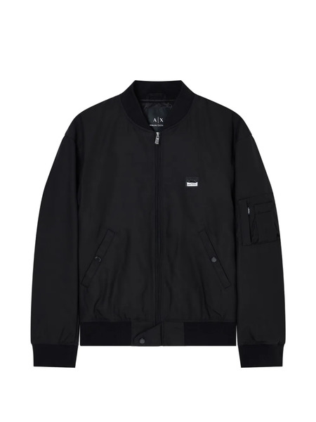  Armani Exchange Logo Patch Zip Jacket - Black 