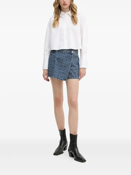  Armani Exchange Long-sleeve Cropped Shirt - White 