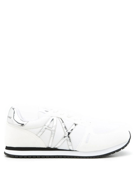  Armani Exchange Metallic-logo Low-top Sneakers - White 