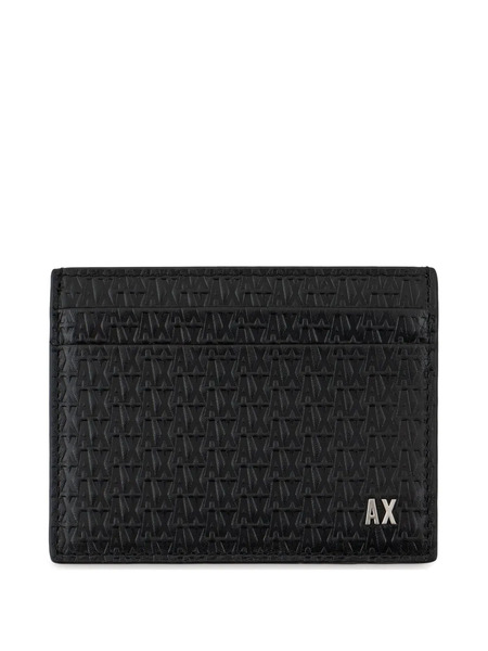  Armani Exchange Monogram-debossed Cardholder - Black 