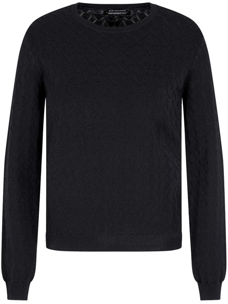  Armani Exchange Monogram-knit Top - Black 