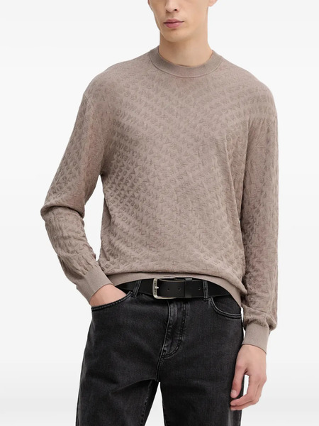 Armani Exchange Patterned Crew-neck Sweater - Neutrals 
