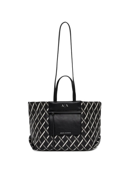  Armani Exchange Patterned Pocket Tote Bag - Black 
