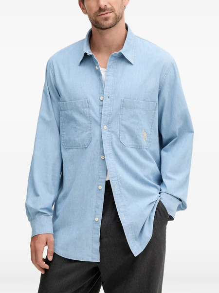  Armani Exchange Pocket Embroidered Shirt - Blue 
