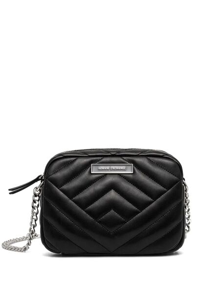  Armani Exchange Quilted Crossbody Bag - Black 
