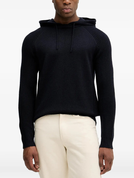  Armani Exchange Ribbed Hoodie - Blue 