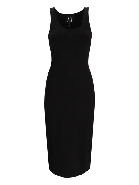  Armani Exchange Ribbed Midi Dress - Black 