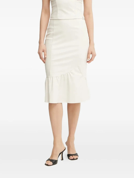  Armani Exchange Ruffle-hem Midi Skirt - Neutrals 