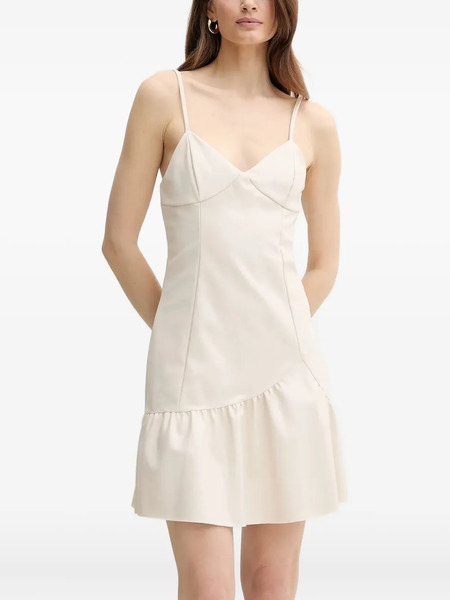  Armani Exchange Ruffle-hemmed Mini Dress - Neutrals 