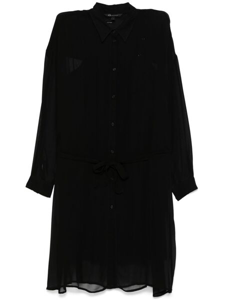  Armani Exchange Semi-sheer Mini Dress - Black 