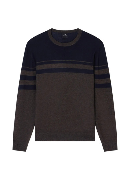  Armani Exchange Striped Crew-neck Sweater - Brown 