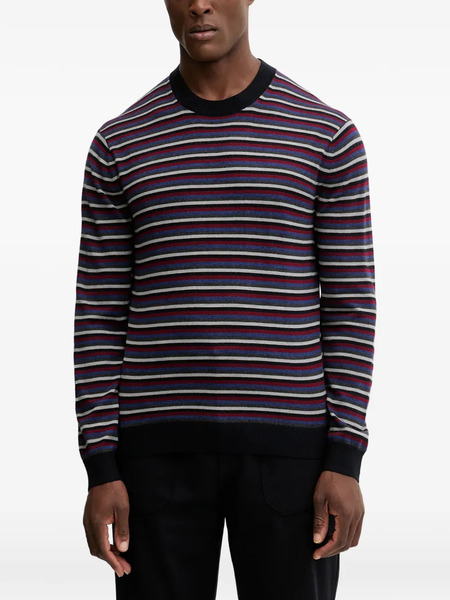  Armani Exchange Striped-pattern Round-neck Sweater - Blue 