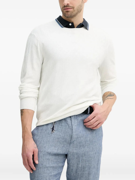  Armani Exchange Textured Crew-neck Sweater - White 