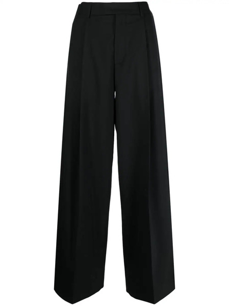  Armarium Concealed-front Wool Palazzo Pant - Black 