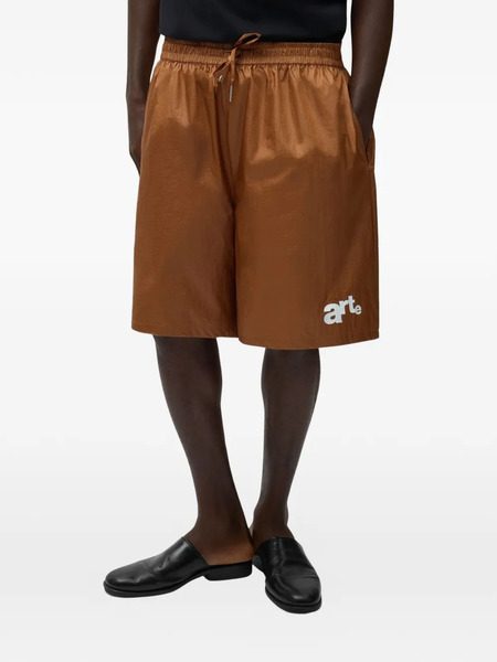  Arte Antwerp Drawstring Logo Shorts - Brown 
