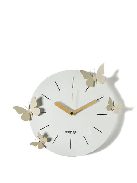  Arti & Mestieri Butterfly-embellished Wall Clock - Bianco 