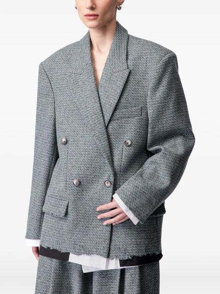  Article Ten Double-breasted Tweed Blazer - Grey 