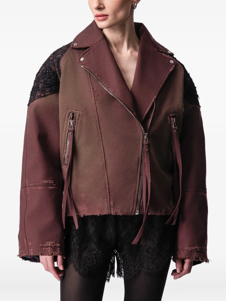  Article Ten Lace-panelling Jacket - Brown 