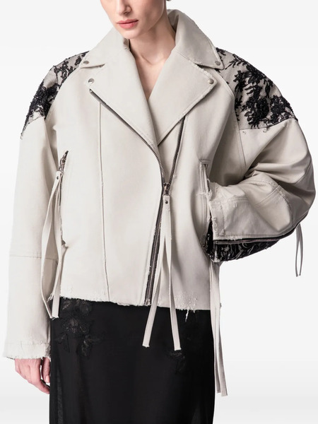  Article Ten Lace-panelling Jacket - Neutrals 