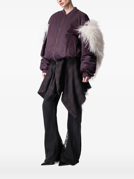  Article Ten Shearling-panel Bomber Jacket - Purple 