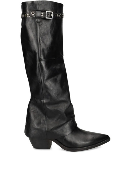  A.s.98 Buckle Eyelet Boots - Black 