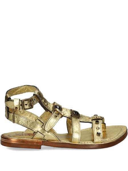  A.s.98 Grant Studded Buckled Flat Sandals - Gold 