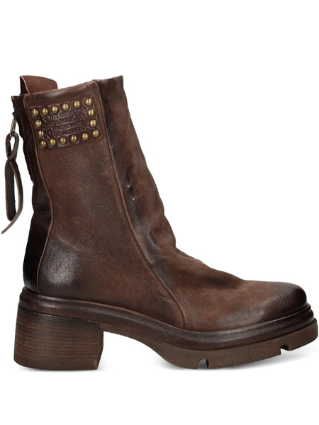  A.s.98 Studded Heeled Boots - Brown 