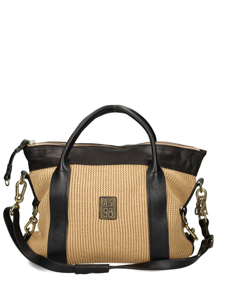  A.s.98 Woven Panelled Tote Bag - Neutrals 