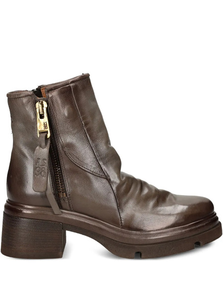  A.s.98 Zip Leather Boots - Brown 