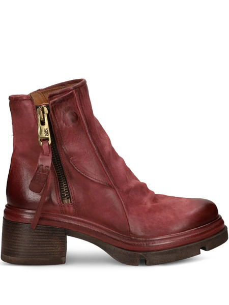  A.s.98 Zip Leather Boots - Red 