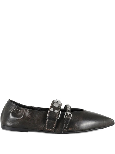  Ash Britney Studded Ballerinas - Black 